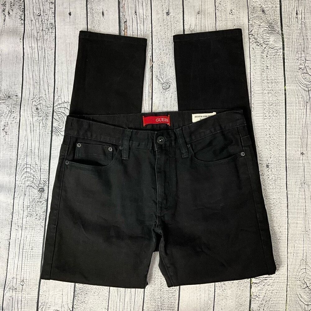 GUESS Black Medium Rise Skinny Scotch Fit Jeans
